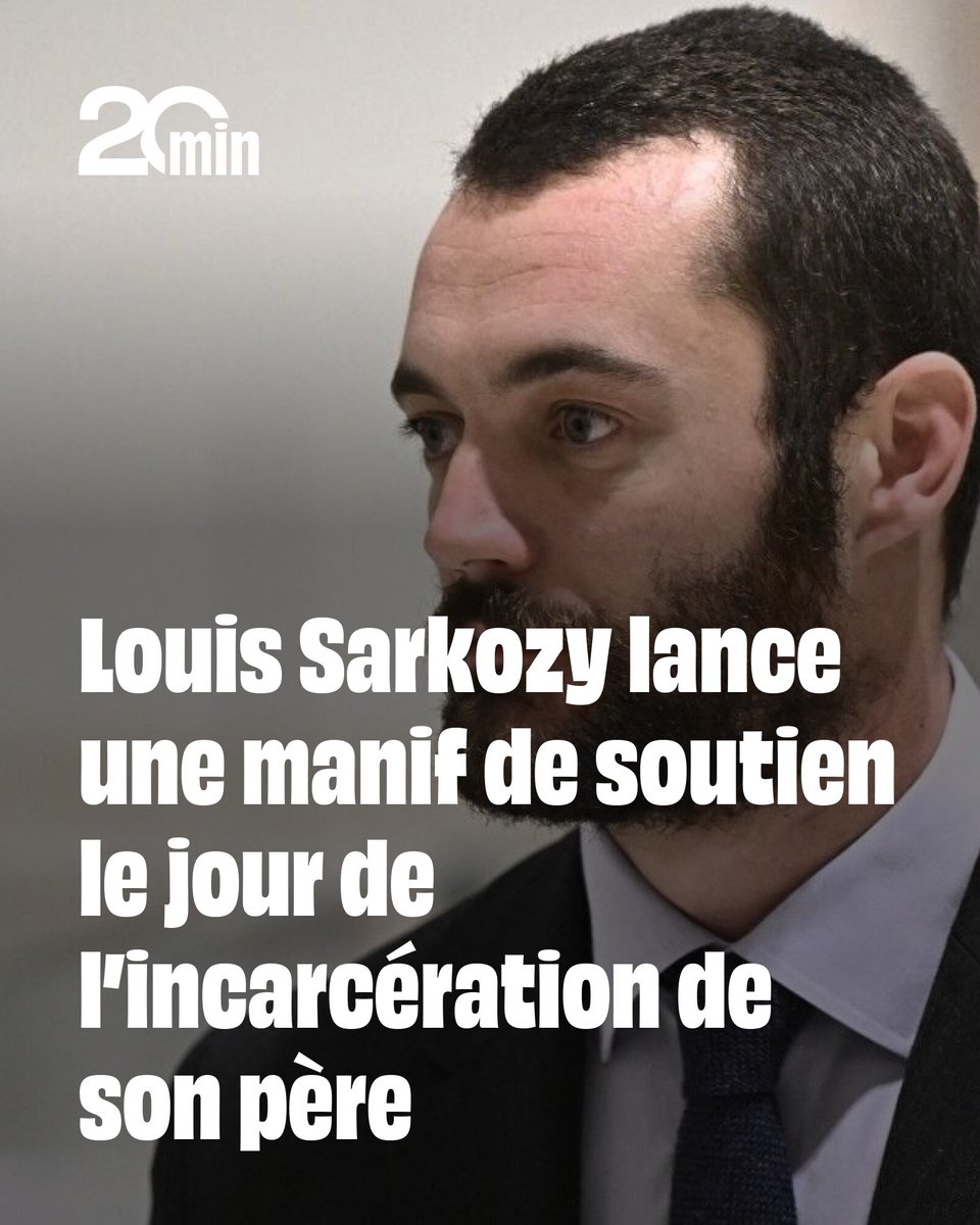 20 Minutes (@20minutes) on Twitter photo «Soyons nombreux à venir exprimer notre soutien à Nicolas Sarkozy ce 21 octobre à 8h30 », écrit son fils Louis Sarkozy sur X, invitant à un rassemblement dans le 16e arrondissement, à Paris.
➡️ 20min.fr/mo2 «Soyons nombreux à venir exprimer notre soutien à Nicolas Sarkozy ce 21 octobre à 8h30 », écrit son fils Louis Sarkozy sur X, invitant à un rassemblement dans le 16e arrondissement, à Paris.
➡️ 20min.fr/mo2