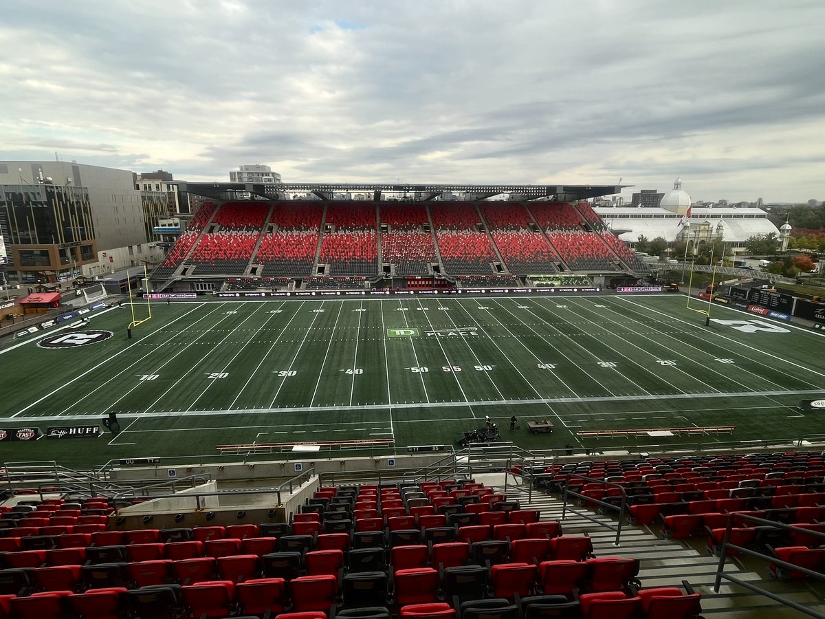 Another one in the books.. Field set for the final home game of 2025. Another successful turf season for football. Till next year🏈🫡 #REDBLACKS