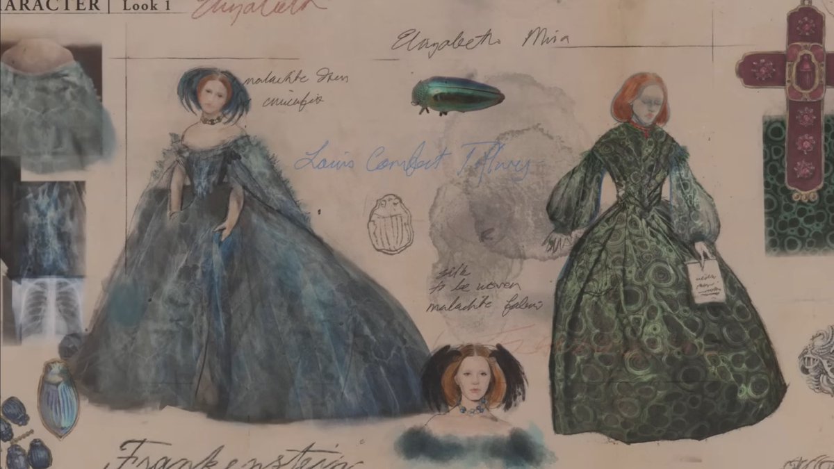 helenshivered's tweet image. costume design for mia goth in guillermo del toro’s frankenstein, by kate hawley