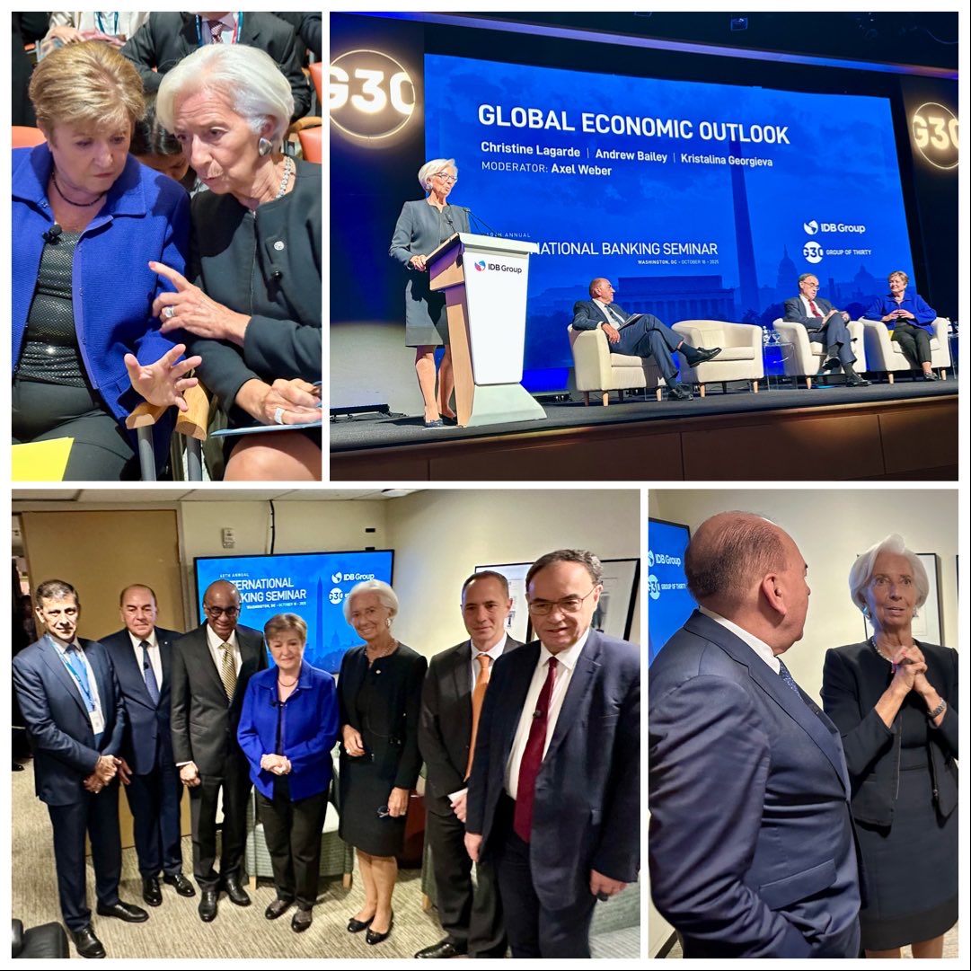 Christine Lagarde (@lagarde) on Twitter photo A rich discussion on the global economy with <a href="/bankofengland/">Bank of England</a> Governor Andrew Bailey and IMF Managing Director <a href="/KGeorgieva/">Kristalina Georgieva</a> at today’s #G30 International Banking Seminar.
Thanks to Axel Weber for moderating. A rich discussion on the global economy with <a href="/bankofengland/">Bank of England</a> Governor Andrew Bailey and IMF Managing Director <a href="/KGeorgieva/">Kristalina Georgieva</a> at today’s #G30 International Banking Seminar.
Thanks to Axel Weber for moderating.