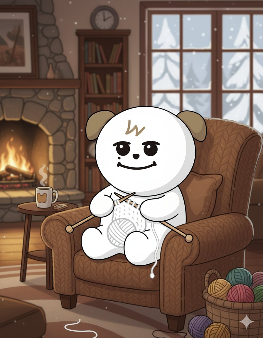 뜨개질하는 규피터 여러분🥹 
AI한테 뜨개질하는 규매 만들어달라했더니 
결과가 대박적 귀여움🥹🥹 
곧 다가울 겨울까지 완벽하네🥹 #조규매