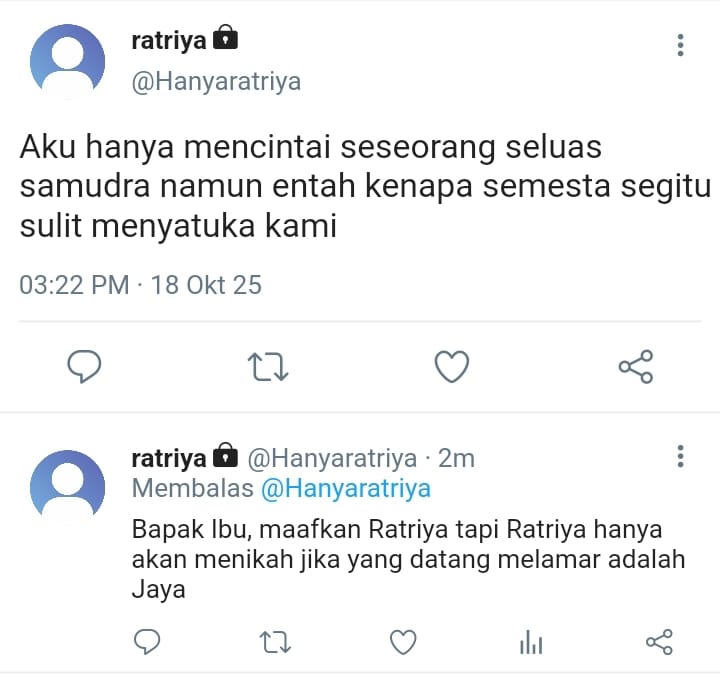 Noren Promot Au
By <a href="/NonoJunie_23/">Panggil aja 'Junie</a> &amp; <a href="/cloudyjezi/">Jezii</a> 

“Jangan sisiran malam-malam,” begitu kata kakeknya dulu.
Tapi Julio tetap melakukannya dan di cermin, muncul sosok dengan mata sayu penuh kerinduan. Sosok itu berkata pernah dicintai seseorang yang wajahnya persis seperti Julio.