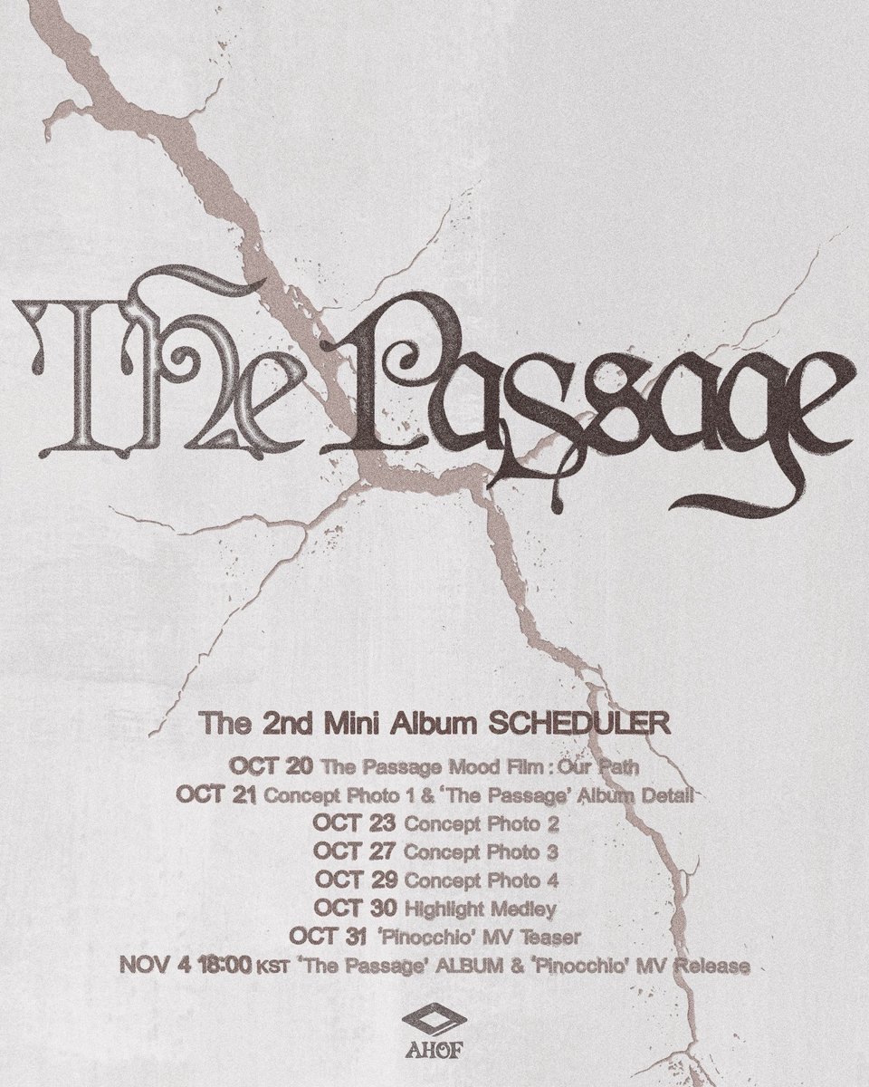 AHOF [The Passage] Mood Film:Our Path is scheduled to be release today at 12AM KST!

#AHOF #아홉
#ThePassage