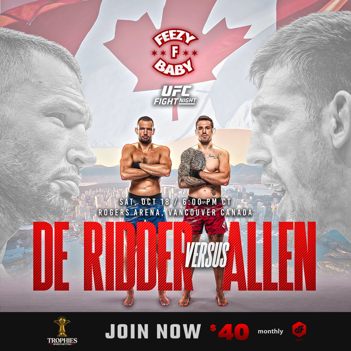 FeezyFbaby_'s tweet image. OOOooOOOooOOOHHH CANADAAAHHHH 🇨🇦🇨🇦🇨🇦

I know I’m going off tonight, make sure yall join @TrophiesDiscord tonight. 🚀 🚀 🚀 

WANT MY FULL CARD? 

200 Likes 100 Retweets to UNLOCK 🔓 

 #UFCVancouver