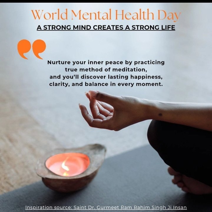 gsmani53's tweet photo. ✨ ध्यान = मन की औषधि! संत गुरमीत राम रहीम सिंह जी ने दुनिया को आंतरिक शांति का एक सरल मार्ग दिखाया है। 🌼#Companionship
#GoodCompany
#ChooseYourCompanyWisely #PositiveVibes
#RighteousCompany #AvoidNegativity #SaintDrMSGInsan
#DeraSachaSauda #RamRahim
#GurmeetRamRahim https://t.co/RjoF9Dy8s7