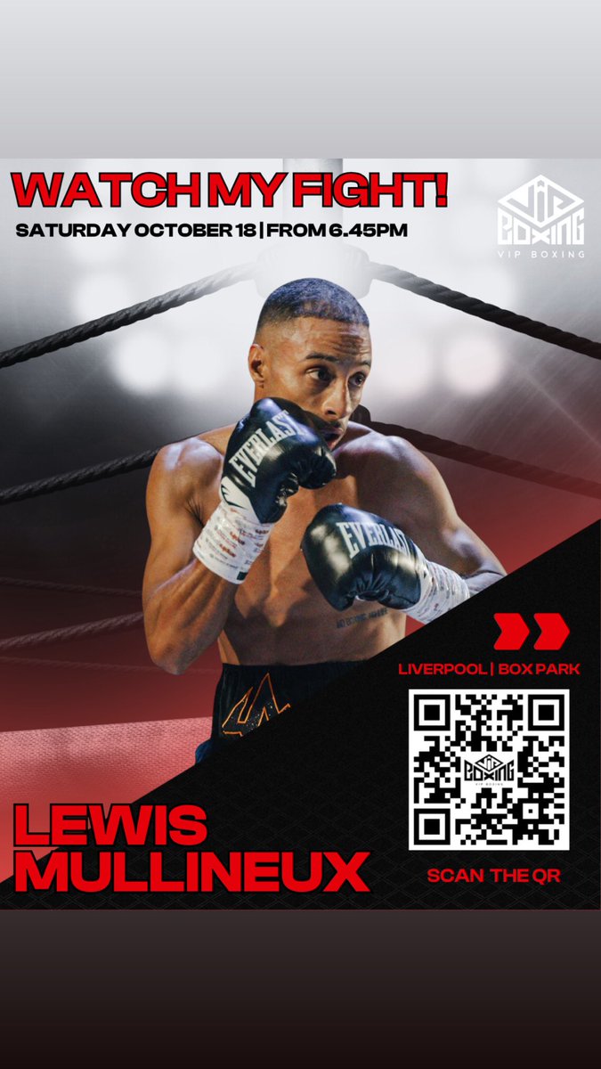 vipboxing's tweet image. 🔥 Watch My Fight! 🔥

Lewis Mullineux is ready for action tonight at Liverpool Box Park 🥊

🎥 Stream live from 6:45 PM
👉 youtube.com/live/yldi9GI_A…

#LewisMullineux #VIPBoxing #FightNight #LiverpoolBoxPark #TeamVIP #ProBoxing