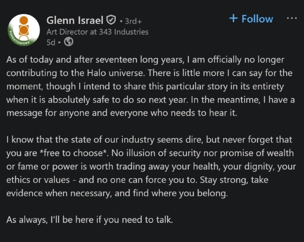 I am very much looking forward to what Glenn Israel has to say next year
