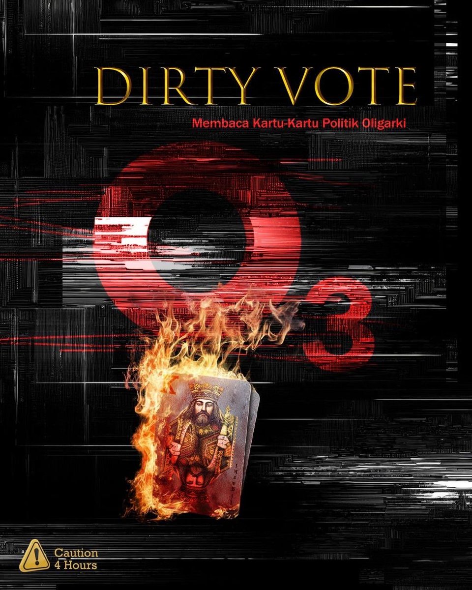 Kalau Dirty Vote sblm-y dianggap terlambat mngedukasi masy mengenai kecurangan pemilu. Kali ini, kami dtg 4 thn sblm pemilu itu trlaksana. Blm ada kandidat yg dicalonkan, blm ada partai yg trlibat.

4 jam durasi film; menuju 4 tahun Pemilu 2029.

Segera! #dirtyvote #dirtyvoteO3