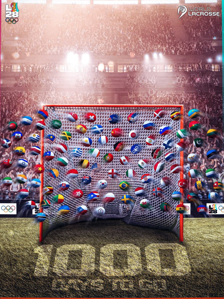 WorldLacrosse's tweet image. 1000 days until the Olympics.
95 members. One dream.🥍

#Lacrosse x #LA28