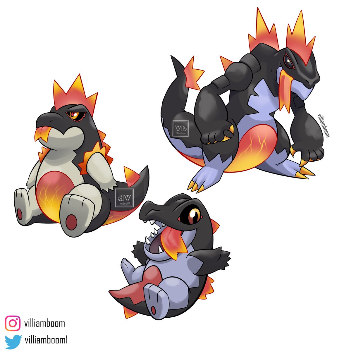 Fire / Ghost Feraligatr evolution line

#pokemon