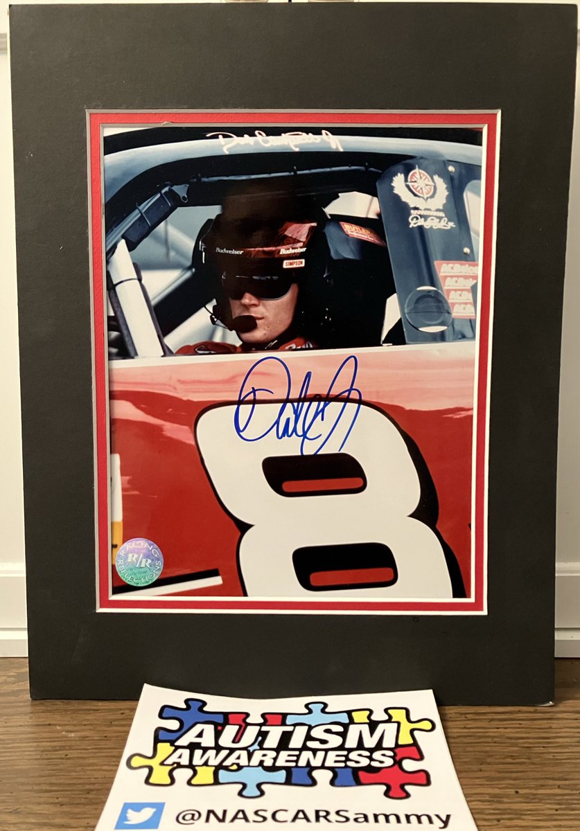 🏁🧩🚨ITS #GIVEAWAY TIME!!

This super cool  #AutismAwareness in #NASCAR giveaway features a super-cool <a href="/DaleJr/">Dale Earnhardt Jr.</a> ✍️ framed picture. 

Follow
Repost
Tag at least 3 friends (or more!)

Winner chosen at 400 entries.
(Across Platform)

Big thanks to <a href="/bolg5/">Dave Bolger </a> for donating this item.
