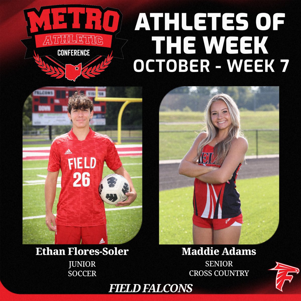 Congratulations to Field athletes Ethan Flores-Soler and Maddie Adams for being the MAC Athletes of the Week!
<a href="/FieldBSOC/">Field Boys Soccer</a>