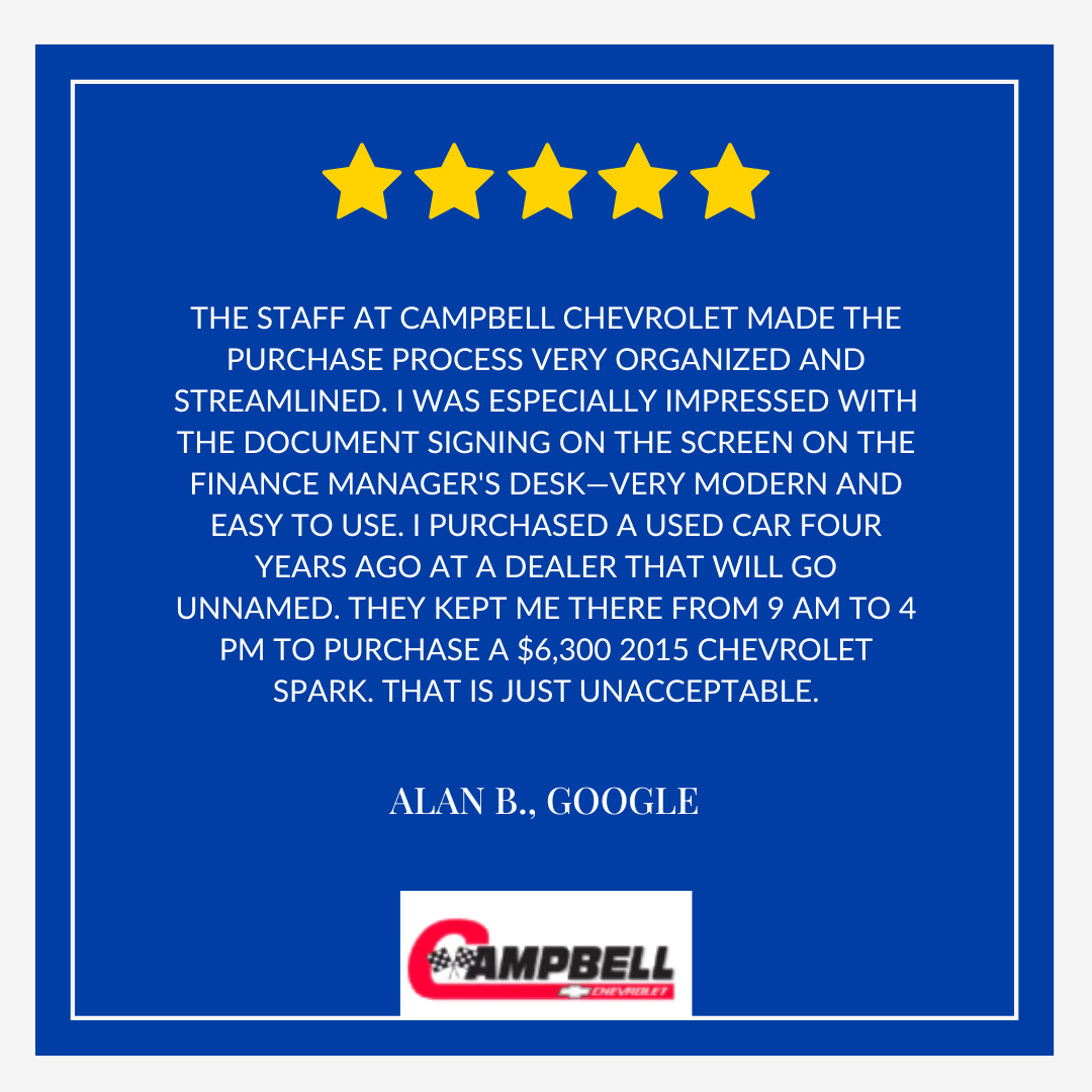 CampbellChevyBG's tweet photo. We’re thrilled our team at Campbell Chevrolet made your purchase smooth and stress-free, Alan! 🌟 From organized service to easy digital signing, we’re glad you enjoyed a modern, efficient experience — no long waits here! 🚗💛 https://t.co/Yi0h6gnM8D