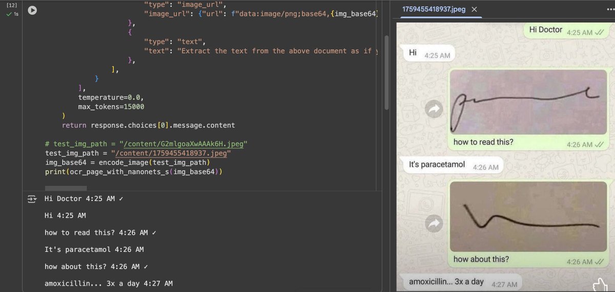 Nanonets-OCR2-3B will be great extracting WhatsApp screenshots! 

not the doctor's handwriting in them, of course! 😂
