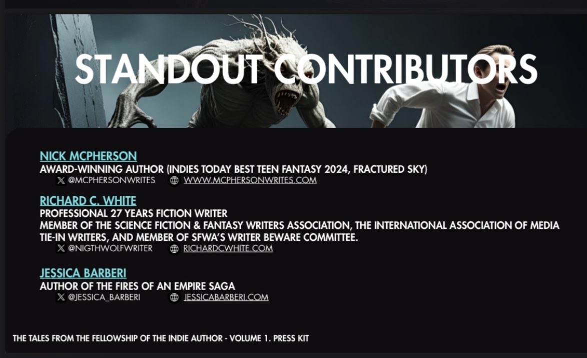 kpmaloyauthor's tweet image. Today I want to take advantage of your kindness and platform to promote this book.
I am super stoked to be included in this anthology with these fantastic members of the FOTIA🎉
Thank you Lee💫

a.co/d/4gQgBsJ