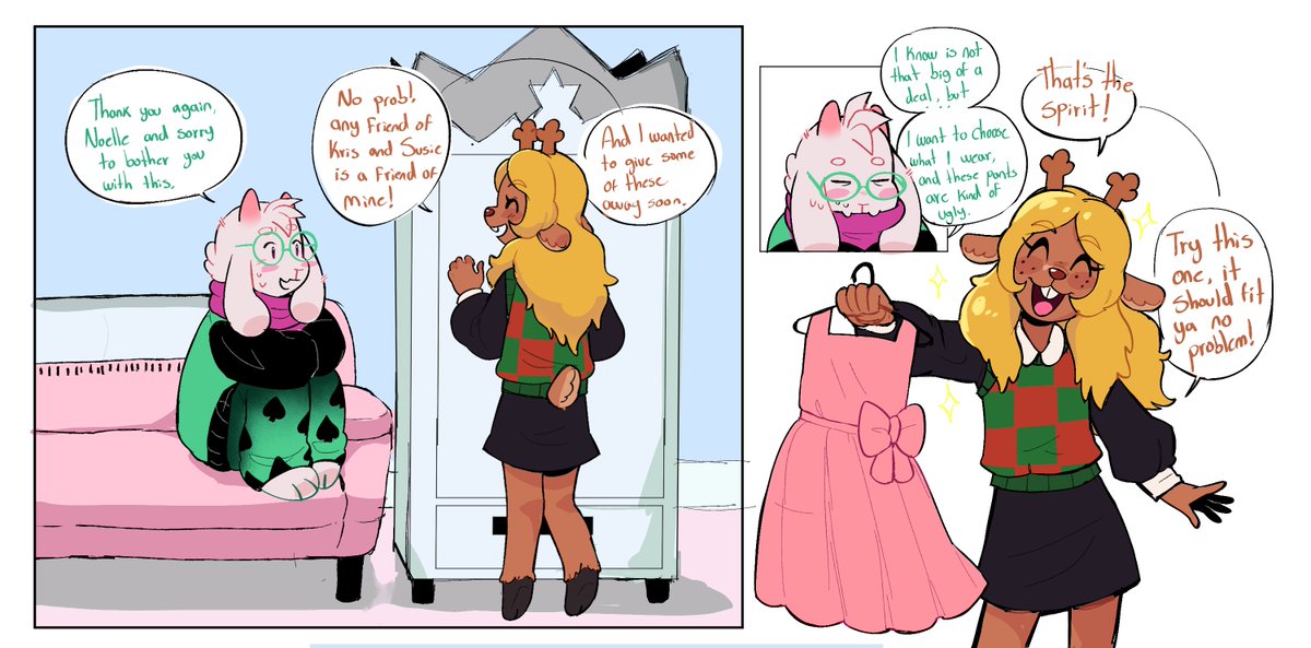 LudwigNightly's tweet image. Sharing clothes 
#DELTARUNE
