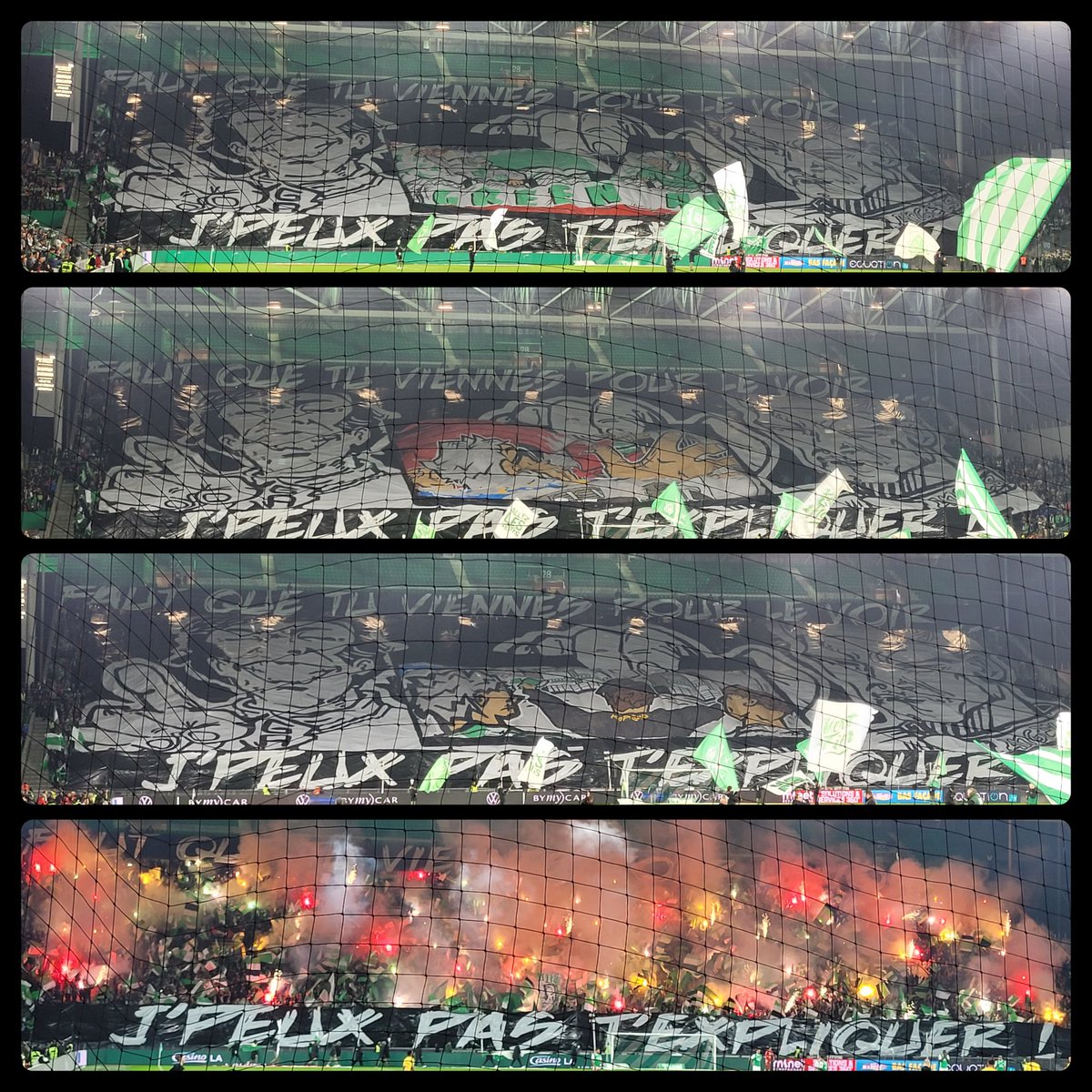 Incroyable Tifo en 4 temps des GA92 :

« Faut que tu viennes pour le voir, j’peux pas t’expliquer »

#ASSE
#ASSELMFC