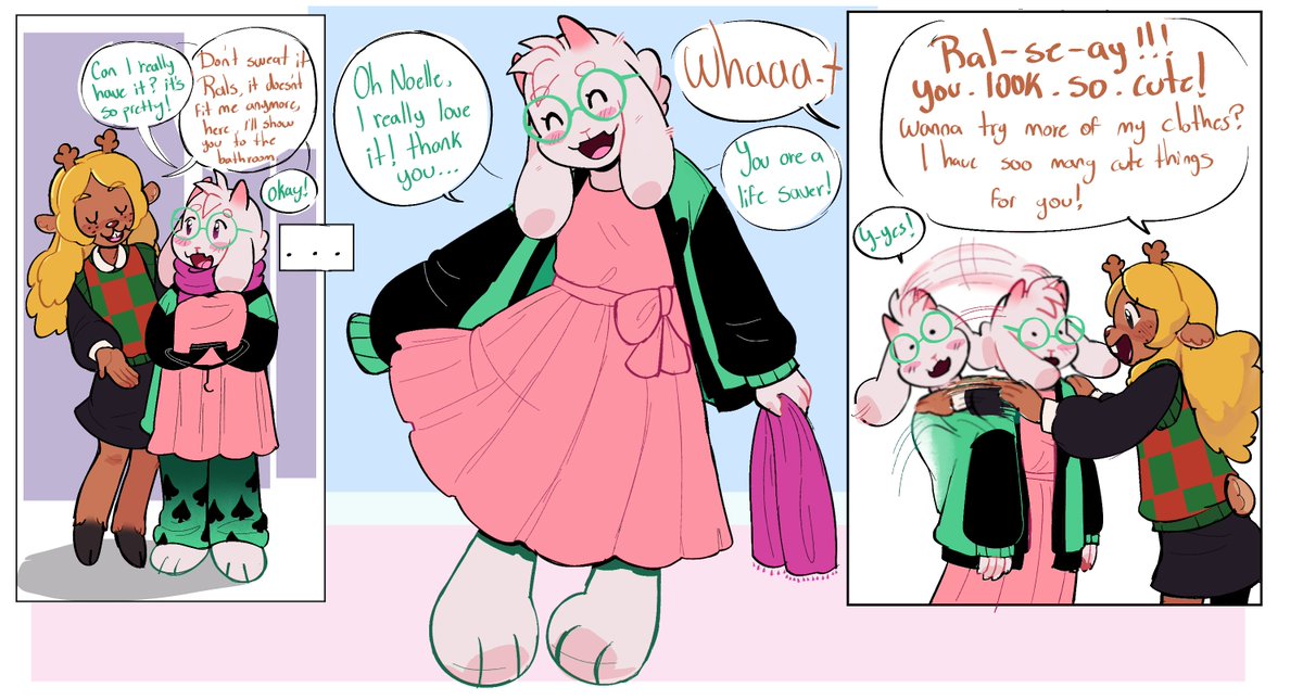 LudwigNightly's tweet image. Sharing clothes 
#DELTARUNE