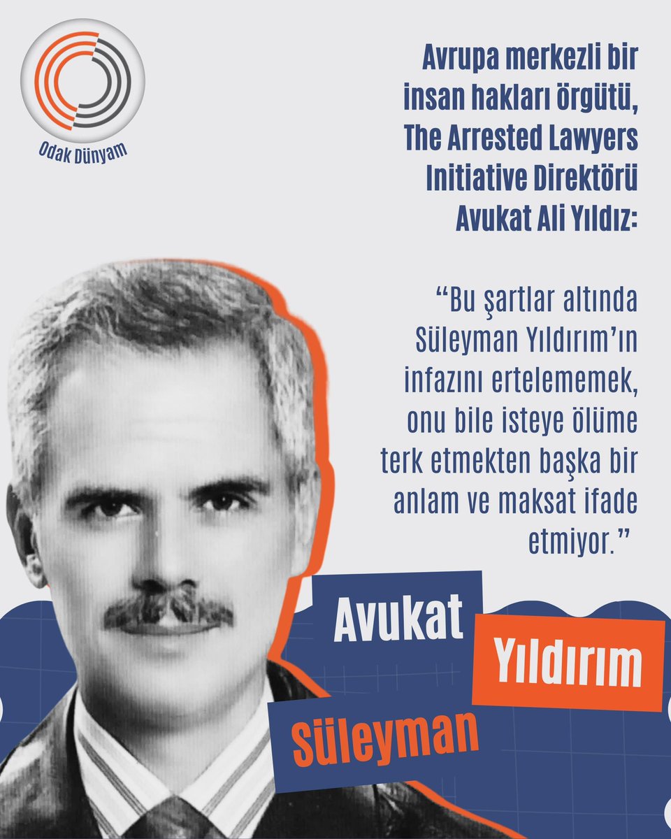 Yusufbatur68's tweet image. Bir avukat, bir baba, bir insan…
Süleyman Yıldırım ağır hasta.
Geciken adalet, onu ölümün eşiğine getirdi.

Hukuk, vicdan ve insanlık çağrısı yapıyoruz.

SüleymanYıldırım Yaşasın