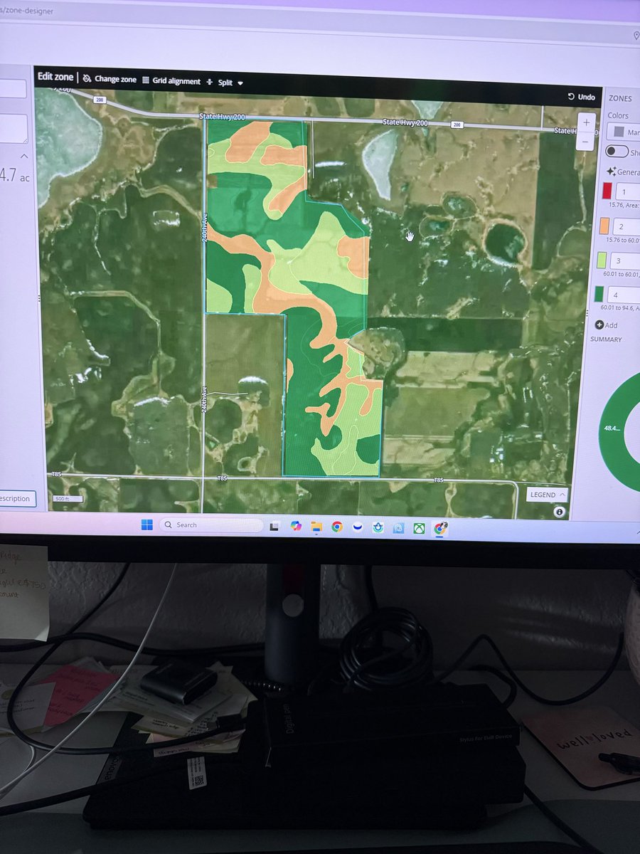 AgroGolfer87's tweet image. Breaking down the fields into management zones with FarmQA today! 🛰️
Smarter maps mean smarter decisions — can’t wait to see how this data pays off next season. 🌾 #FarmQA #AgTech #FarmingSmart #NutrienAG