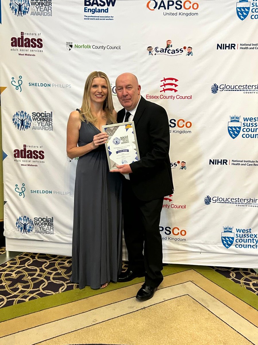 Very proud to be at the Social Worker of the Year Awards last night with some of our fabulous team.  Charlotte Roberts shortlisted for Practice Educator of the Year and a silver Lifetime Achievement Award for our very own John Lovatt.  So well deserved!