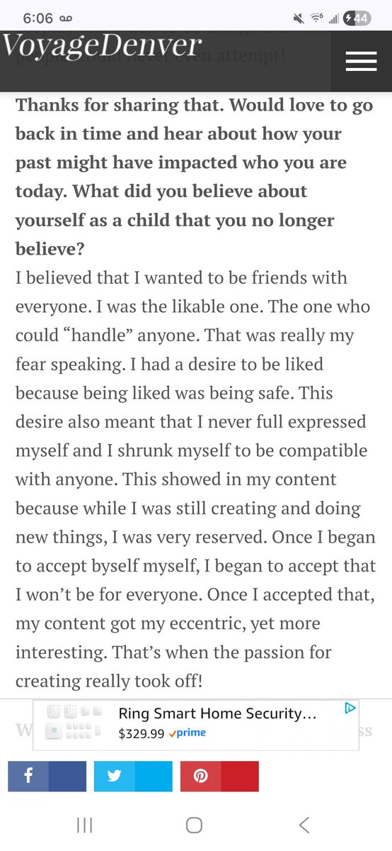 Got featured in an article by Voyage Denver Mag !! I talk about breaking free from the desire to be liked by everyone, struggles with pushing my content in a new direction, and discussing who I am, even without being a content creator. 
voyagedenver.com/interview/stor…