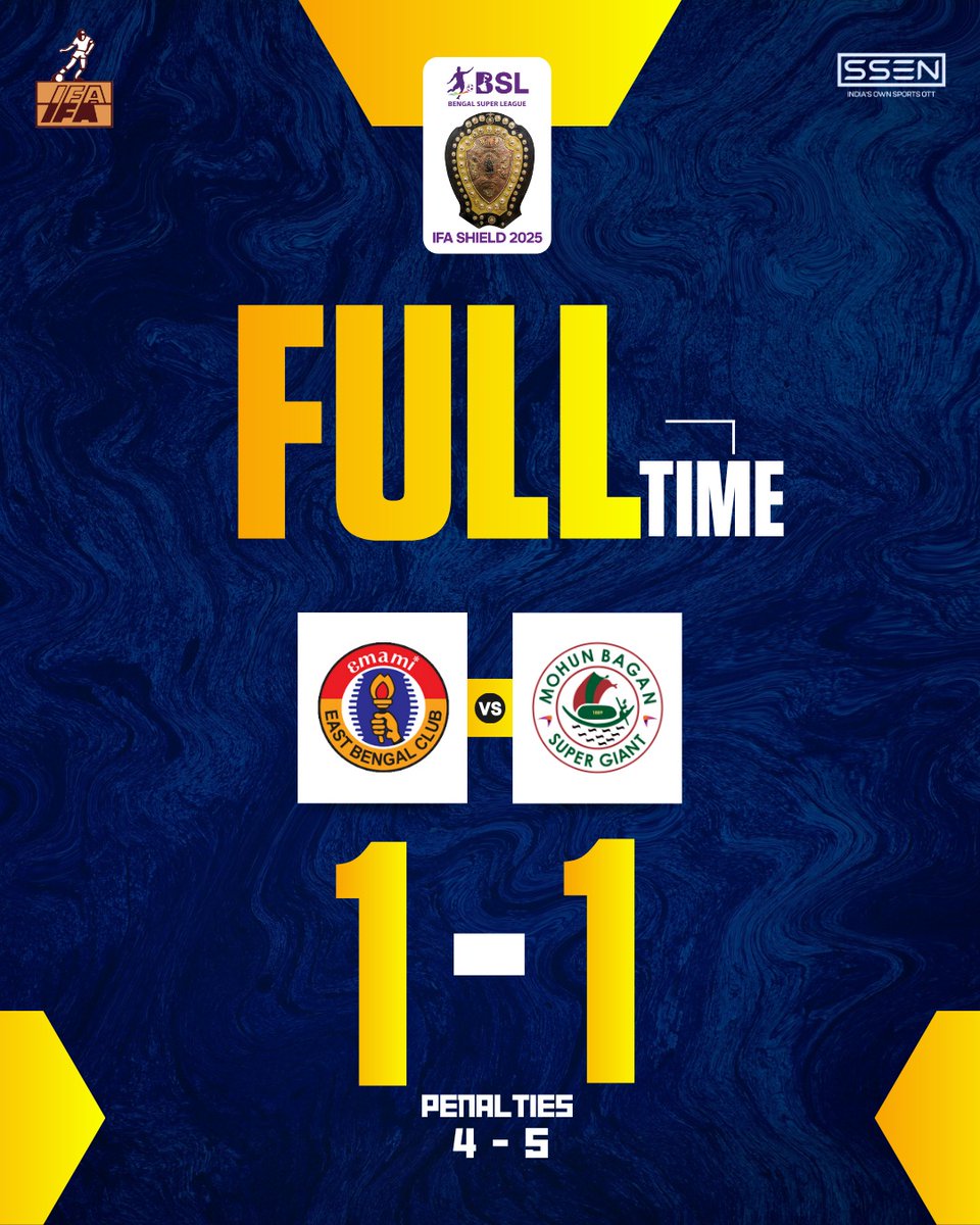 ssen_co's tweet photo. Derby thriller till the last kick! ⚽💥
#IFAShieldFinal #EastBengal #MohunBagan #KolkataDerby #SSEN #FootballDrama https://t.co/2KbJNxqfg4