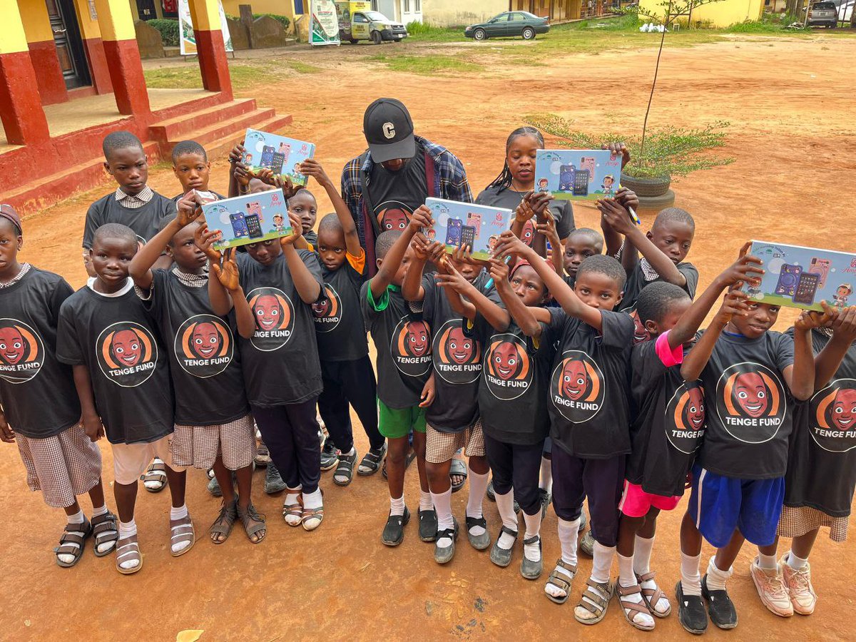 Look at these smiles! 😍 At $TFUND, we’re turning dreams into reality—one child at a time. Today, we surprised 20 amazing kids at a school in Lagos with fresh #TFUND t-shirts and 5 brand-new tablets to boost their learning journey. This is proof that our movement is making waves!