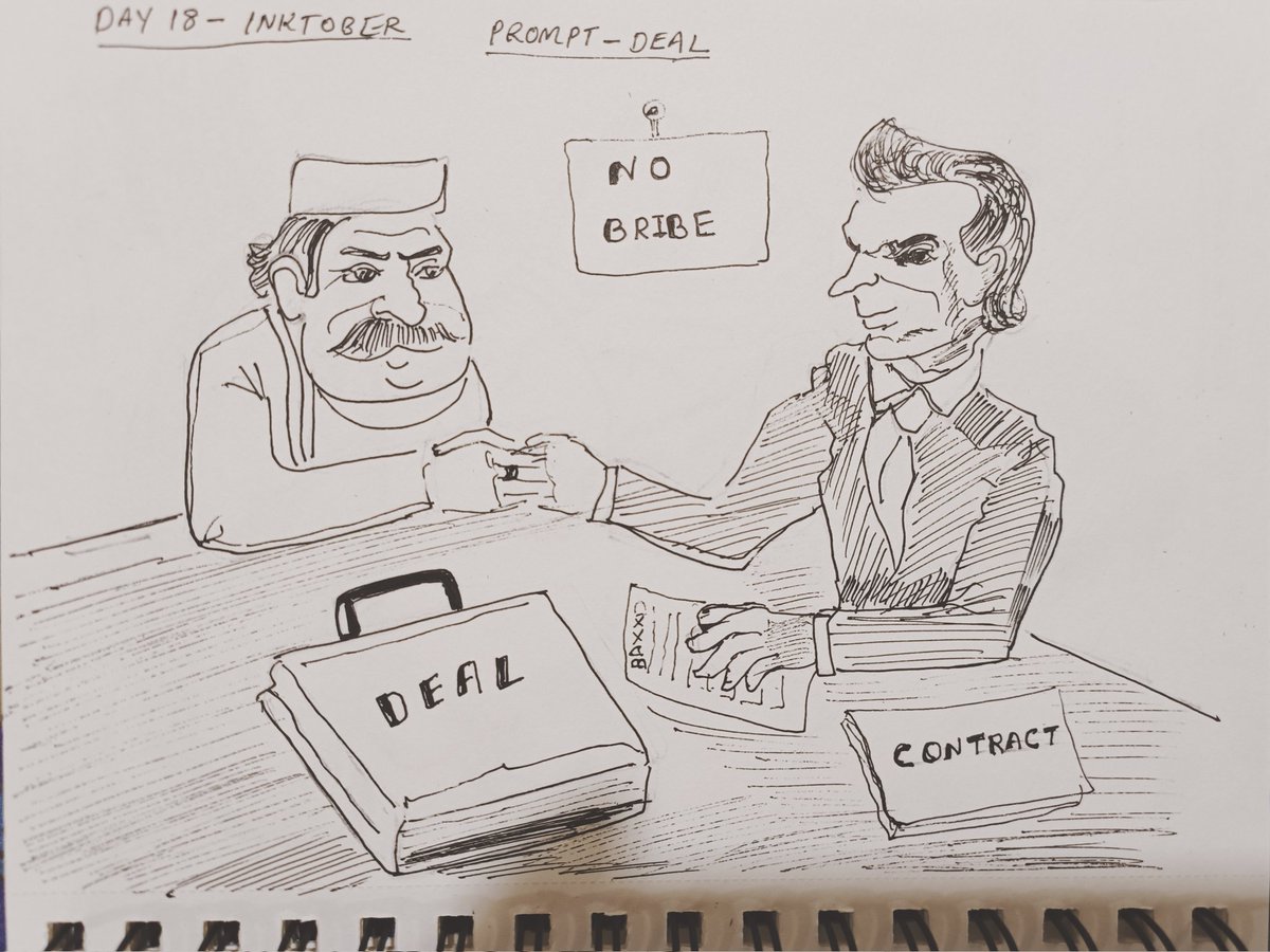 rajeshpillai's tweet image. Day 18 - #inktober - Prompt - Deal

#inktober2025 #dailysketching