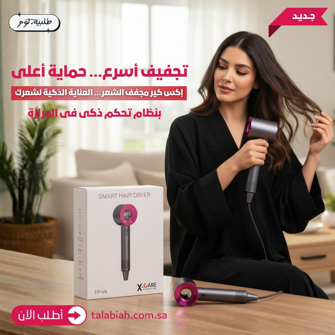 talabiah's tweet photo. ودّعي التلف واستقبلي العناية الذكية مع مجفف الشعر X Care 📷بتقنية متقدمة مضادة للكهرباء الساكنة ونظام تحكم ذكي في الحرارة يحافظ على نعومة شعرك ولمعانه شاشته الرقمية و6 أوضاع مختلفة تمنحك تجربة تصفيف فاخرة وسهلة أطلبوه الآن من خلال الرابط: https://t.co/Is0yGpI16P https://t.co/P2mdUoWUC5