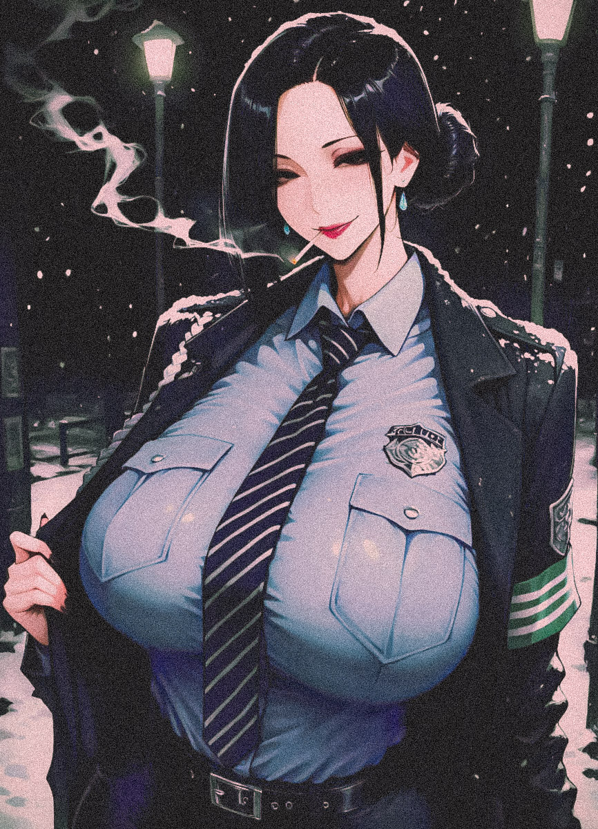 ㅤ

approaching @TimidMlf during a nightly walk among the encroaching winter snow, the " officer " flicked the ash away from her cigarette before flashing her badge.

" excuse me, ma'am ? could I borrow a
   bit of your time ? "
ㅤ