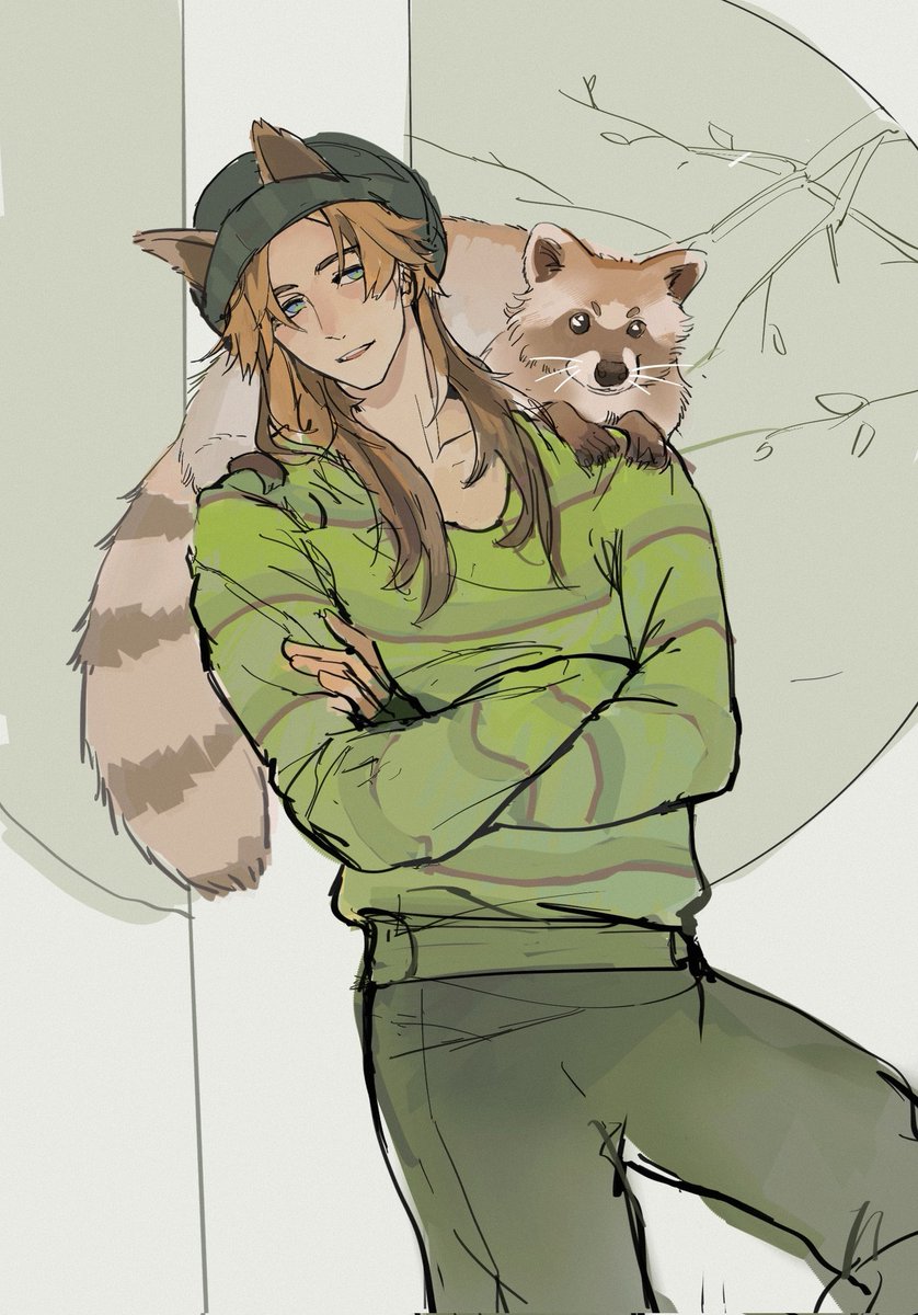 Just me and my little guy🦝

🎨: <a href="/gypothalamus/">Leela</a>