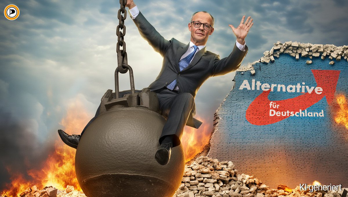 #Merz und die CDU haben die AfD verdoppelt, statt sie zu halbieren. Die Brandauer hat Merz längst eingerissen. Das kommt davon, wenn man AfD-Politik in den Aussagen kopiert, statt sich klar abzugrenzen &amp; echte Lösungen für gesellschaftliche Probleme anzubieten. #PIRATEN