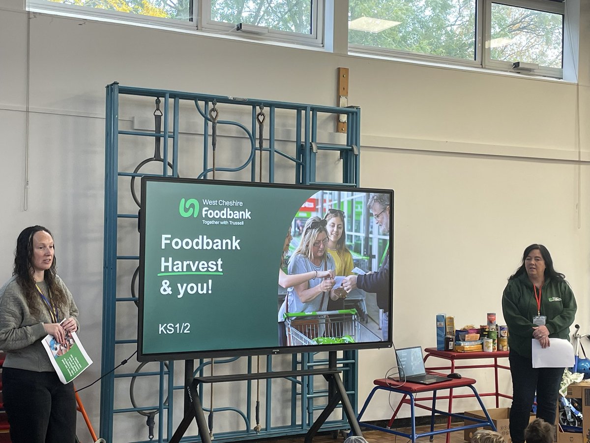 Many thanks to Sharon and Kathryn for delivering assemblies in school about the work of the food bank. We are accepting last donations on Monday ready for our harvest festival. <a href="/WestCheshireFB/">WestCheshireFoodbank</a> #challengepoverty <a href="/Go_CheshireWest/">Cheshire West</a>