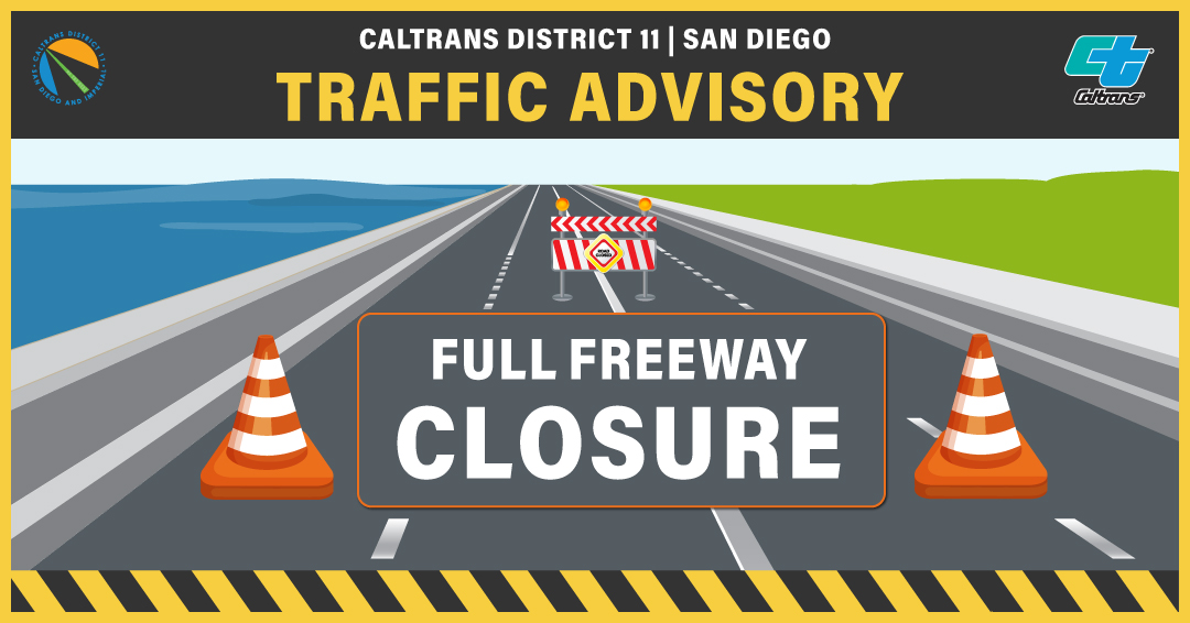 SDCaltrans's tweet photo. 🚨I-5 CLOSED TODAY 12PM-3PM🚨
Due to safety concerns, a section of I-5 from Harbor Dr to Basilone Rd will be closed today, Saturday, October 18, due to a White House-directed military event at Camp Pendleton involving live ammunition being discharged over the freeway. Detour🧵 https://t.co/mIe5vzZ2yN