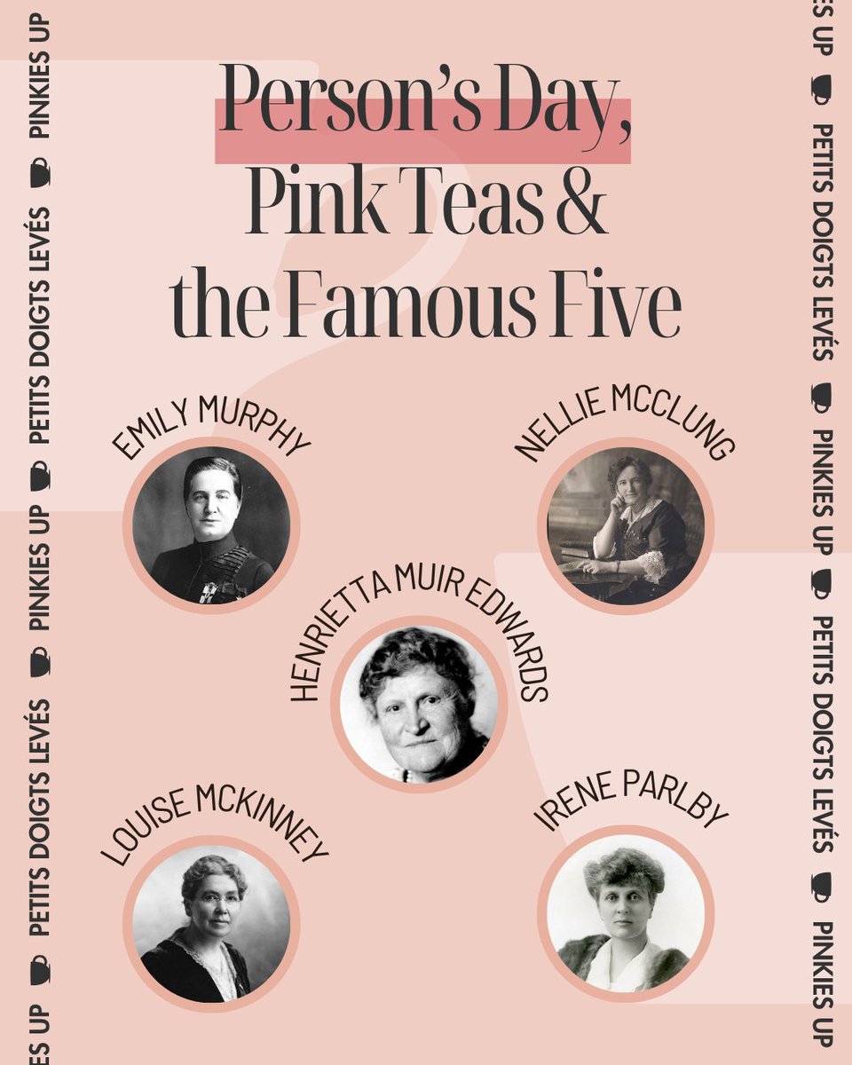 Did you know? Before women were legally “persons” in Canada, women held secret “Pink Teas” ☕💗 which were safe spaces to organize change. On #PersonsDay we raise our cups to the Famous Five, who made history in 1929. #PinkTea #FamousFive #TeaHistory #BrewCrew