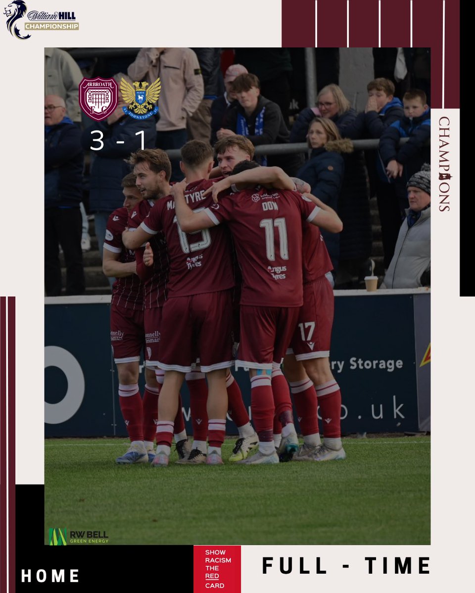 ArbroathFC's tweet photo. 𝐅𝐮𝐥𝐥 - 𝐓𝐢𝐦𝐞

A tremendous second half showing earns us three massive points against the league leaders. 

MON THE LICHTIES! 

#ArbroathFCLive #MonTheLichties #Resurgence https://t.co/5EnUXlvHh0