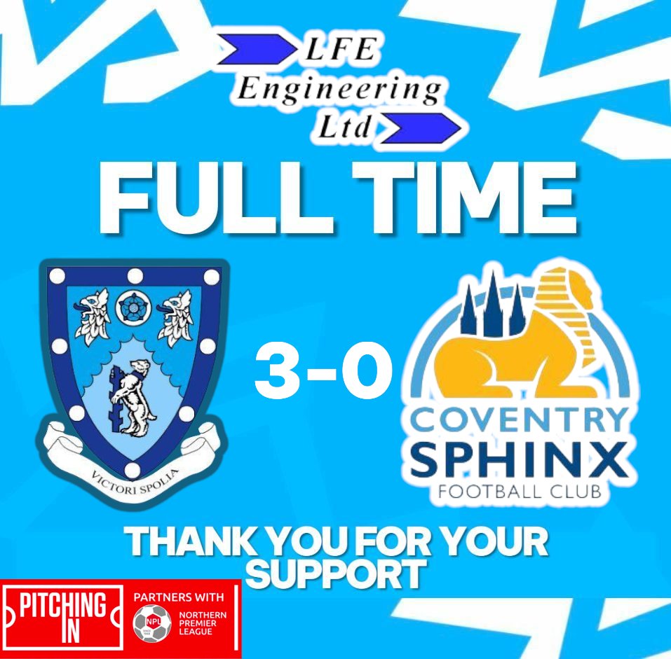 CoventrySphinx's tweet image. FULL TIME ⚽🥅

🟦 Rugby Town 3

🟥 Coventry Sphinx 0

Not our day today — we’ll bounce back stronger. 

Keep your heads up, Sphinx!

Credit to Rugby Town for a solid performance.

We’ll see you later in the season. 

#CoventrySphinx #nonleague