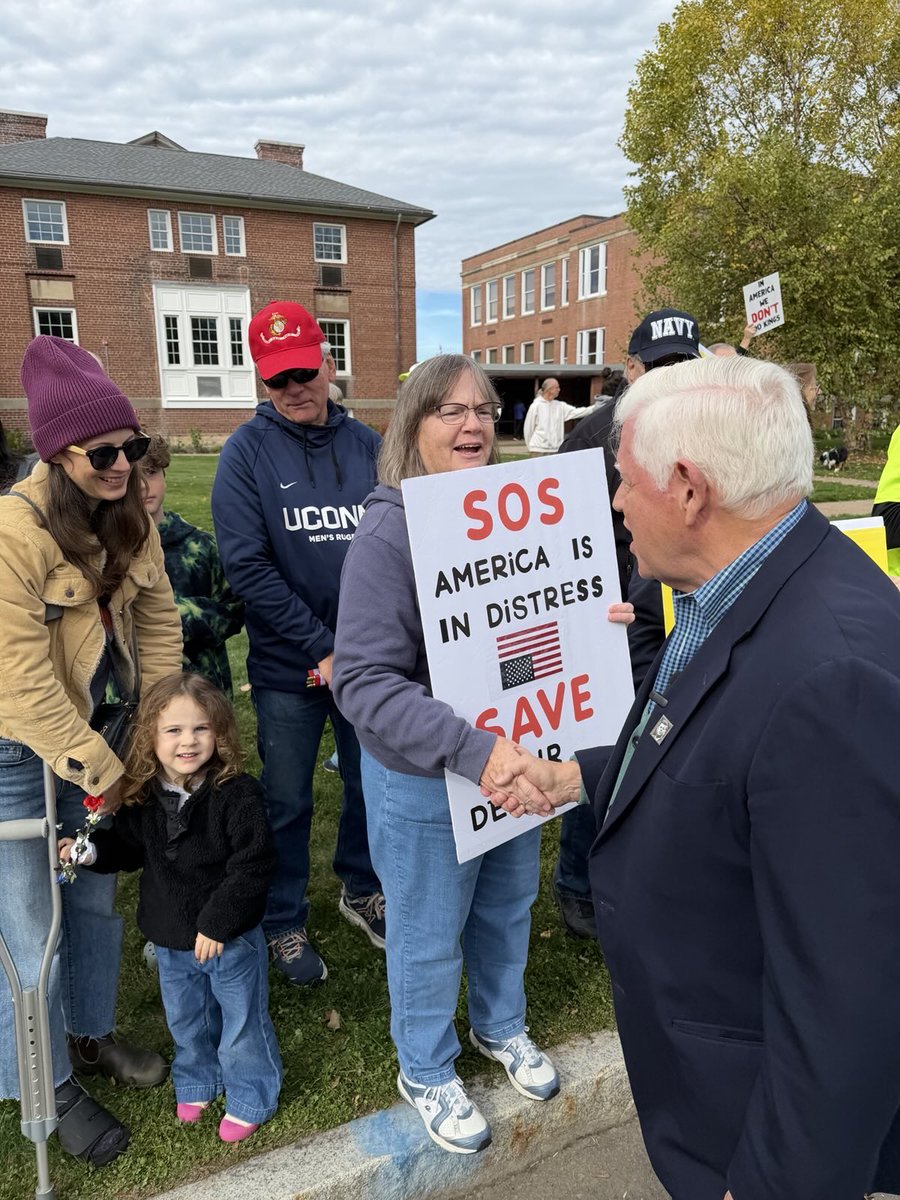 This morning in Glastonbury, we stood together for democracy. “No Kings Day” isn’t about party, it’s about principle. We the people won’t be silenced by Donald Trump and his cronies. Together, our voices will be heard!