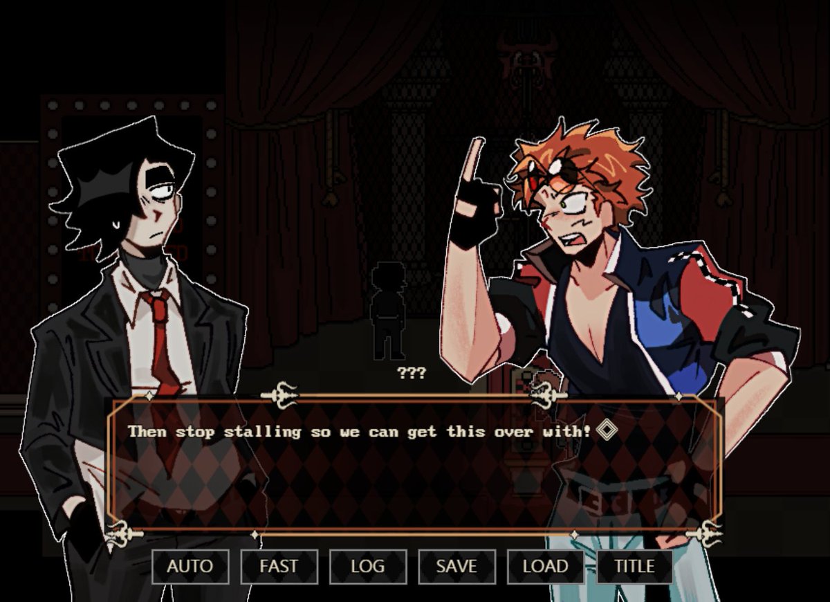 Jackpot Crash Course is multi-chaptered casino-themed death game visual novel about crime, luck, and spectacle.

- 130+ CGs
- About 100~200 minutes of gameplay
- 12+ unique rival contestants
- Multiple story paths

CH 1-1 FREE ON ITCH IO
racheldrawsthis.itch.io/jackpot-crash-…