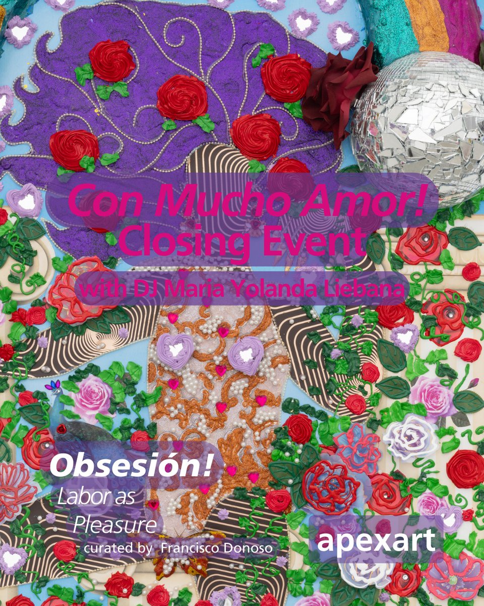 Join us on Saturday, October 25 from  4 - 6pm EDT for the closing event of Obsesión! Labor as Pleasure with a Venus Garden Disco DJ-set performance by artist Maria Yolanda Liebana.

Image: Maria Yolanda Liebana, The Sacred is Not Silent, 2024