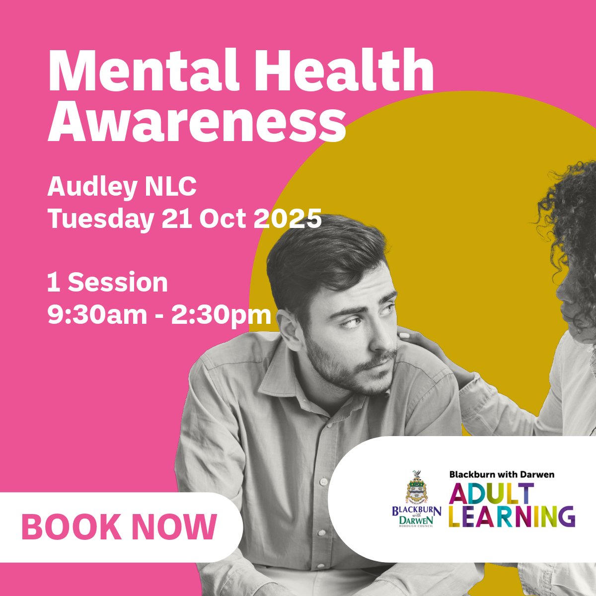 BwDAdultLearn's tweet image. 🧠 Build skills & confidence to support others with our Mental Health Awareness course.
Learn to spot warning signs & respond safely.
🗓 21 Oct | 📍Audley & Queens Park NLC
🔗 bwdlearning.org/course/117-men…