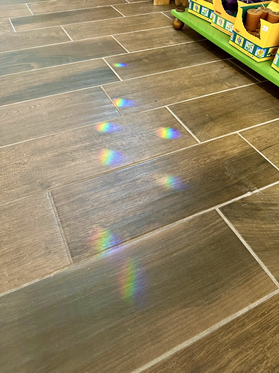 wisdom_ages's tweet image. When we opened up this morning, it looked like somebody had been leaving #rainbow footprints all over the floor of the store! 😍 
It’s the amazing light and color refracted off all of these bright and #sparkly suncatchers! 😊 
When you stop in today, you can pick out a new piece