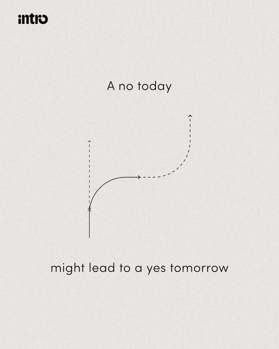 useintro's tweet image. Every rejection is a chance to learn, pivot, and grow. 
Keep your momentum. The right opportunity is just around the corner.