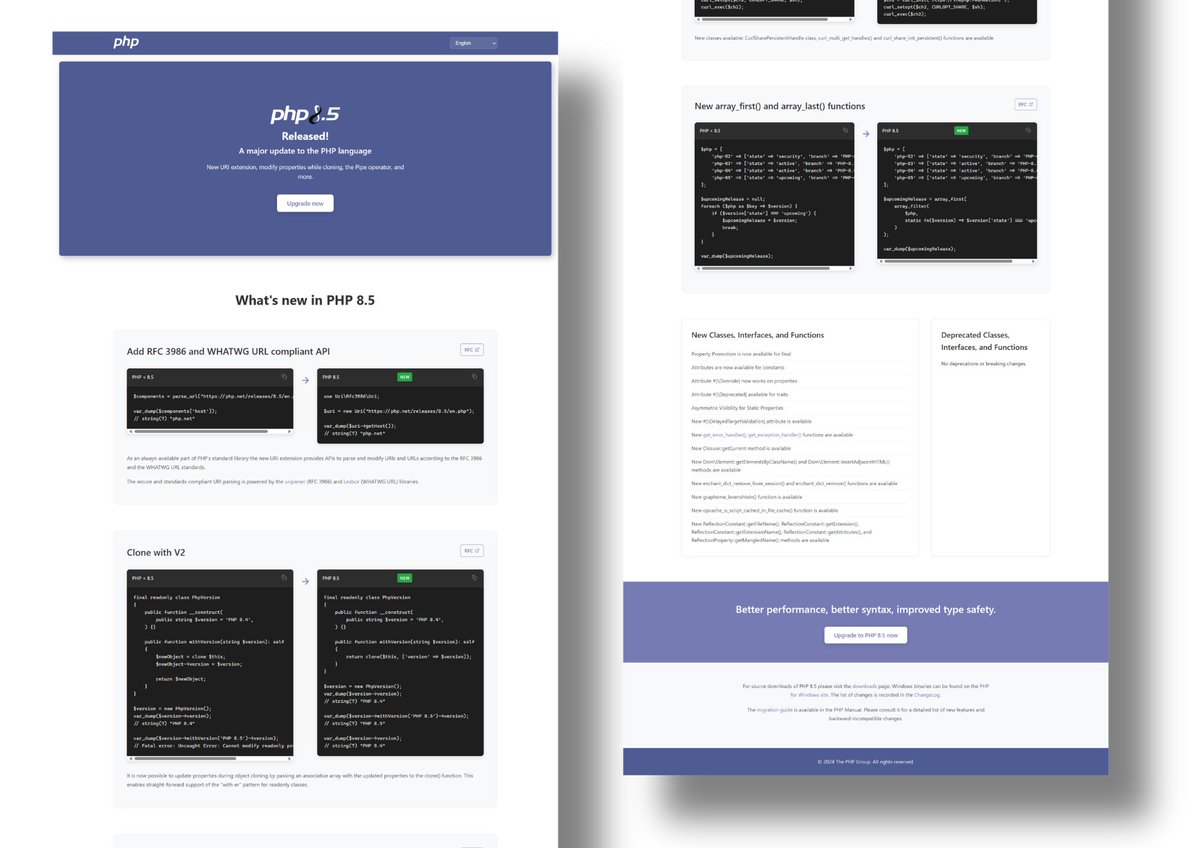Shubham7225's tweet image. 🚀 Just submitted my PHP 8.5 Release Page redesign for the PHP Foundation Design Contest!
Check it out and give feedback: github.com/php/web-php/is…
Built with HTML, CSS & minimal JS, fully mobile-first, accessible.
Would love the PHP community’s thoughts! 🐘💜 #PHP #WebDesign