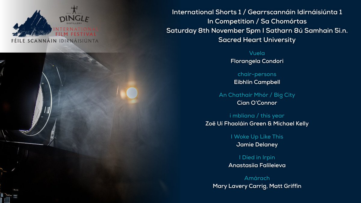 Dingle Distillery International Film Festival (@filmfestdingle) on Twitter photo <a href="/DingleWhiskey/">Dingle Distillery</a> <a href="/DingleSkellig/">Dingle Skellig Hotel</a> <a href="/NEWKDNews/">NEWKD</a> <a href="/artscouncil_ie/">The Arts Council / An Chomhairle Ealaíon</a> <a href="/ScreenIreland/">Screen Ireland</a> <a href="/KerryCoArts/">Kerry County Arts</a> <a href="/DiscoverKerry_/">Discover Kerry</a> <a href="/DinglePeninsula/">Dingle Peninsula Tourism</a> <a href="/Fni_film/">Film Network Ireland</a> Tá rogha iontach ghearrcannán mar chuid den chlár i mbliana. Don Ghearrscannán Idirnáisiúnta is Fearr tá an Duais Dhuibhne againn, atá urraithe ag Brian de Staic agus Tigh John Benny, duais le €2,000 san áireamh.
Cuir do thicéid in áirithint anois eventbrite.ie/e/internationa… <a href="/DingleWhiskey/">Dingle Distillery</a> <a href="/DingleSkellig/">Dingle Skellig Hotel</a> <a href="/NEWKDNews/">NEWKD</a> <a href="/artscouncil_ie/">The Arts Council / An Chomhairle Ealaíon</a> <a href="/ScreenIreland/">Screen Ireland</a> <a href="/KerryCoArts/">Kerry County Arts</a> <a href="/DiscoverKerry_/">Discover Kerry</a> <a href="/DinglePeninsula/">Dingle Peninsula Tourism</a> <a href="/Fni_film/">Film Network Ireland</a> Tá rogha iontach ghearrcannán mar chuid den chlár i mbliana. Don Ghearrscannán Idirnáisiúnta is Fearr tá an Duais Dhuibhne againn, atá urraithe ag Brian de Staic agus Tigh John Benny, duais le €2,000 san áireamh.
Cuir do thicéid in áirithint anois eventbrite.ie/e/internationa…