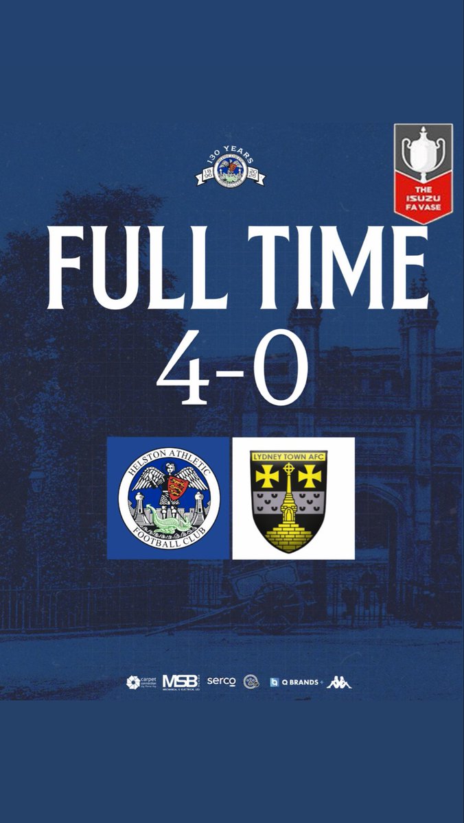 HelstonAFC's tweet photo. @LydneyTownAFC @swsportsnews Helston 4-0 @LydneyTownAFC 

That’s full time, into the draw for the next round. 

@swsportsnews https://t.co/JVrR21uL9D