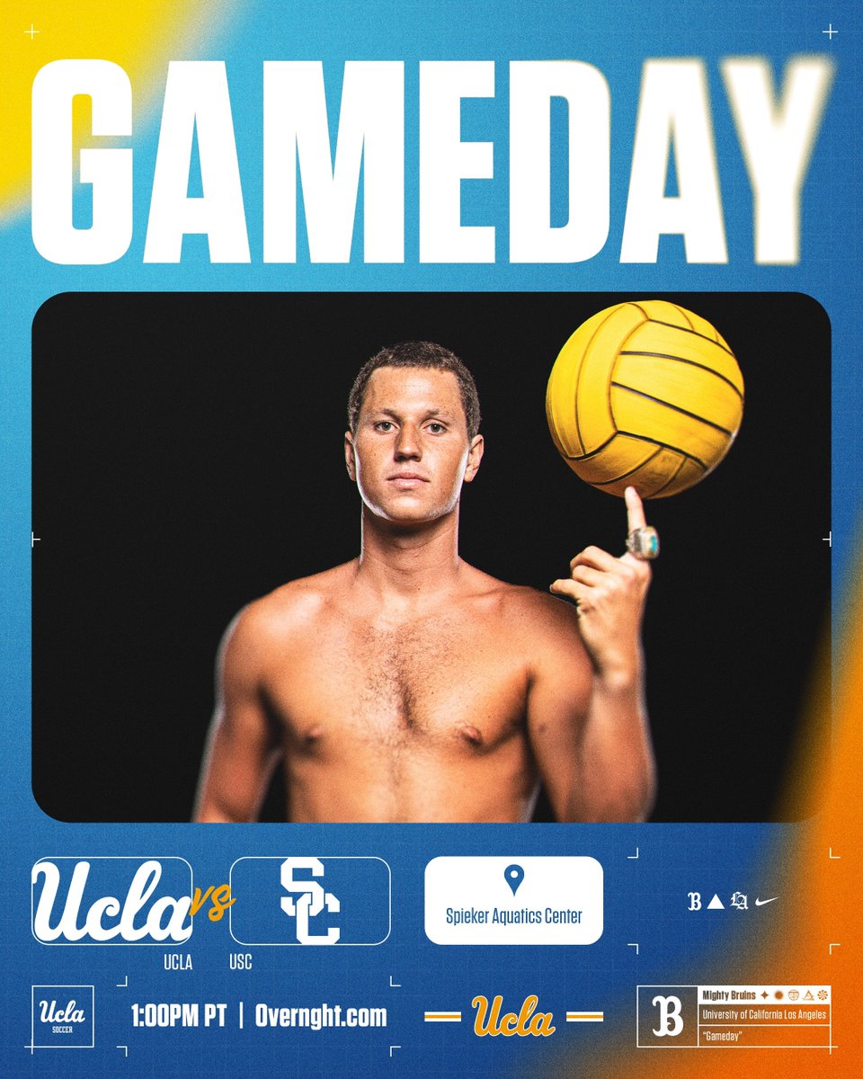 It's a Crosstown Splashdown Gameday!
🐻: No. 1 UCLA (18-0, 2-0 MPSF West)
🆚: No. 3 USC (14-2, 1-1 MPSF West)
🕐: 1:00 PM PT
📍: Los Angeles
🏟️: Spieker Aquatics Center
📊: bit.ly/4hhDwqD
📲|💻: bit.ly/49aUNQ5
#GoBruins 🐻🤽‍♂️