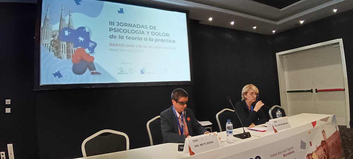 La Dra. <a href="/mayteserrat/">Mayte Serrat PhD</a> y Cristina Montané imparten el taller El paciente en el centro de la atención en una medicina centrada en la persona en la III Jornada de Psicología y Dolor de <a href="/SEMDOR2/">SEMDOR Soc. Esp. Multidisciplinar del DOLOR</a> en el #CongresoSEMDOR2025.