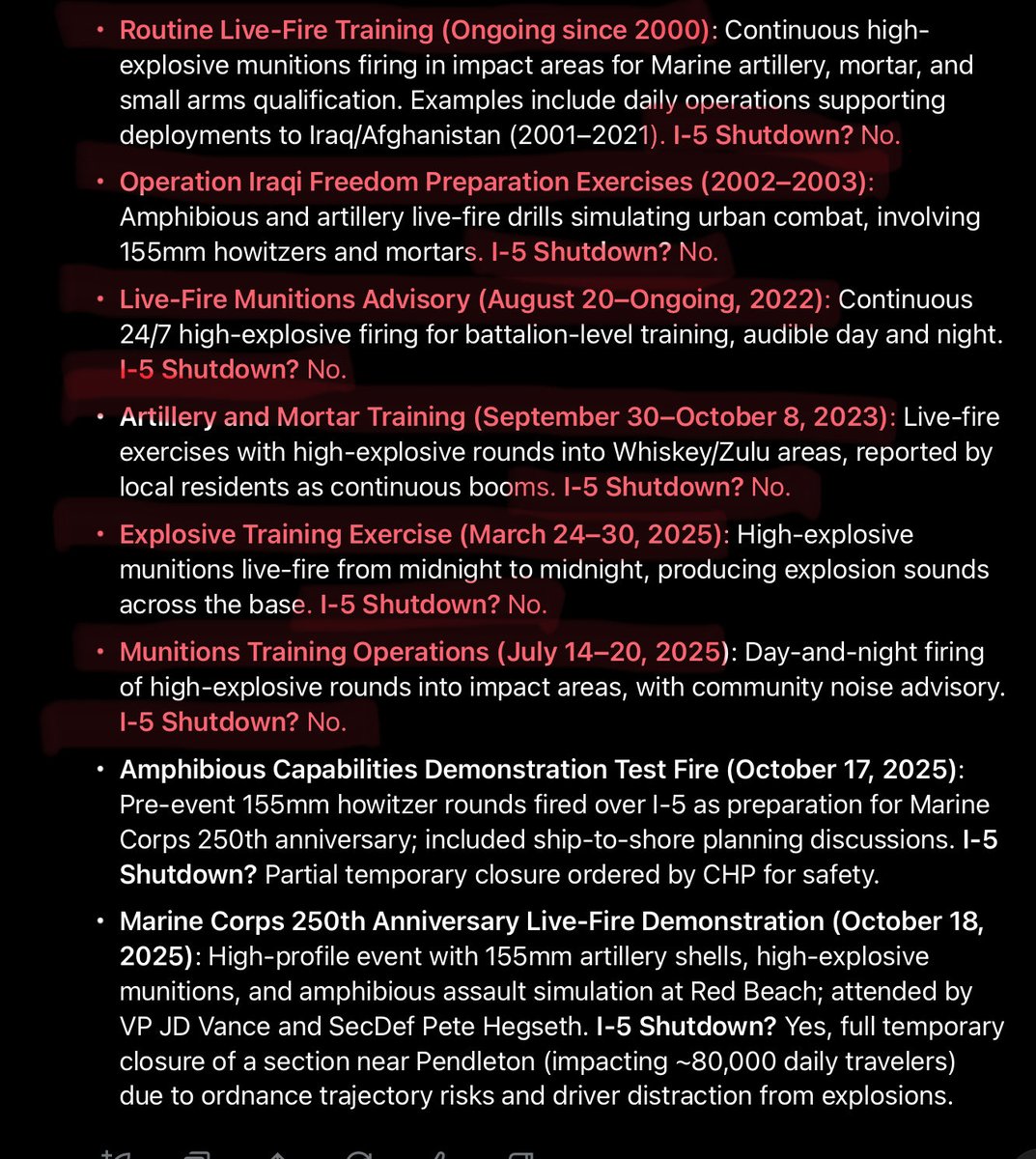 MeetYouAtMoes's tweet image. BREAKING NEWS: Camp Pendleton has been doing this for decades, and this is the only time Newsom has shut the freeway down.

This is more performative nonsense from my sociopath of a Governor.